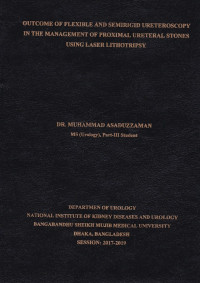 Image of Outcome of Flexible and Semirigid Ureteroscopy in the Management of Proximal Ureteral Stones Using Laser Lithotripsy