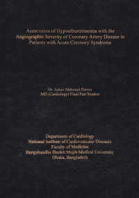 Image of Association of Hypoalbuminaemia with the Angioraphic Severity of Coronary Artery Disease in Patients with Acute Coronary Syndrome