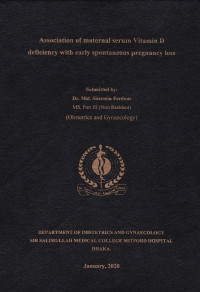 Image of Association of Maternal Serum Vitamin D Deficiency with Early Spontaneous Paregnancy loss