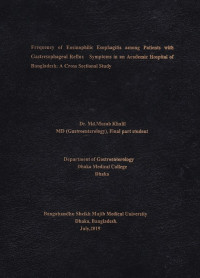 Image of Frequency of Eosinophilic Esophagitis Among Patients with Gastresophageal Reflux Symptoms in an Academic Hospital of Bangladesh: A Cross Sectional Study