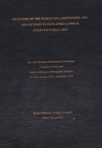 Image of OUTCOME OF THE RESULT OF LAMINOTOMY AND DISCECTOMY IN PROLAPSED LUMBAR INTERVERTEBRAL DISC