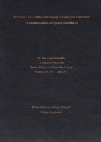 Image of Outcome of Lumbar Interbody Fusion and Posterior Instrumentation in Spondylolisthesis