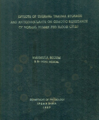 Image of Effects Of Thermal Trauma Storage And Anticoagulants On Osmotic Resistance Of Normal Human Red Blood Cells