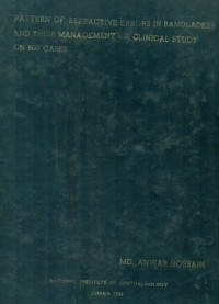 Image of Pattern of refractive errors in bangladesh and their management - a clinical study on 500 cases