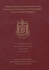 Image of Frequency and Severity of Erectile Dysfunction among Hypertensive and Normotensive Married Men Attending a Tertiary Care Hospital of Bangladesh