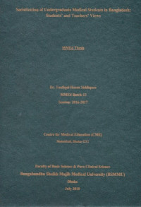 Image of Socialization of Undergraduate Medical Students in Bangladesh: Students' and Teachers' Views