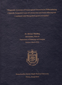 Image of Diagnostic Accuracy of Transvaginal Ultrasound in Differentiating Clinically Suspected Cases of Leiomyoma and Focal Adenomyosis Combined with Histopathological Correlation